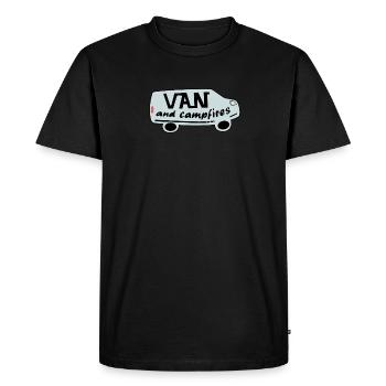 van and campfires - Men's Premium Organic T-Shirt - black - Front - Nico (187cm)