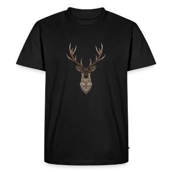 Cerf - T-shirt Premium bio Homme - noir - Devant - Nico (187cm)