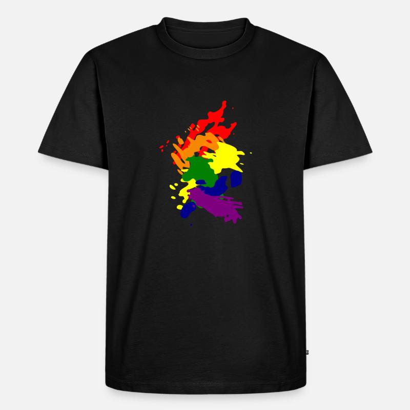 regenbogen - Männer Premium Bio T-Shirt - Schwarz