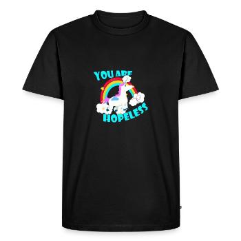 Desperate Unicorn - Men's Premium Organic T-Shirt - black - Front - Nico (187cm)
