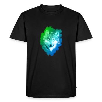 Wolf colorful - Men's Premium Organic T-Shirt - black - Front - Nico (187cm)