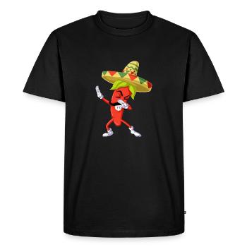 Pepper Mexican Hot Jalapeno Dab - Men's Premium Organic T-Shirt - black - Front - Nico (187cm)