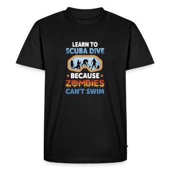 Cool diver Diver design shirt with cool motif - Men's Premium Organic T-Shirt - black - Front - Nico (187cm)