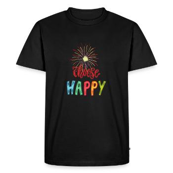Choisissez Heureux, choisissez Heureux, soyez heureux - T-shirt Premium bio Homme - noir - Devant - Nico (187cm)