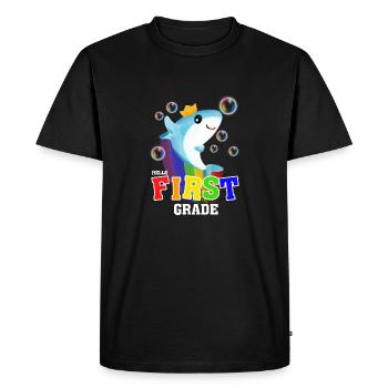 Hello First Grade - Men's Premium Organic T-Shirt - black - Front - Nico (187cm)