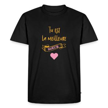 Tu est la meilleure soeur - T-shirt Premium bio Homme - noir - Devant - Nico (187cm)