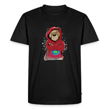 Bloo the grumpy bear - Men's Premium Organic T-Shirt - black - Front - Nico (187cm)