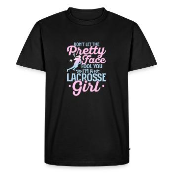 Ne laissez pas le joli visage vous tromper Je suis une crosse - T-shirt Premium bio Homme - noir - Devant - Nico (187cm)