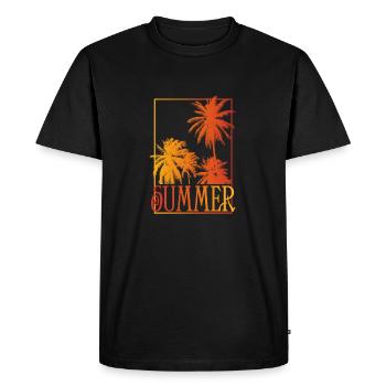 Été!!!! - T-shirt Premium bio Homme - noir - Devant - Nico (187cm)