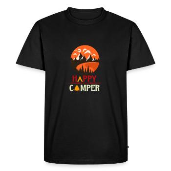 Happy camping - Men's Premium Organic T-Shirt - black - Front - Nico (187cm)