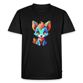 Orange Blue Fantasy Fox - Men's Premium Organic T-Shirt - black - Front - Nico (187cm)