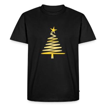 Noël doré - T-shirt Premium bio Homme - noir - Devant - Nico (187cm)