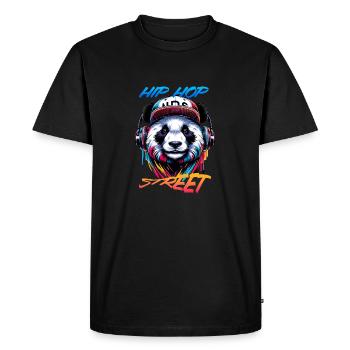 Panda Urbain Hip Hop - T-shirt Premium bio Homme - noir - Devant - Nico (187cm)