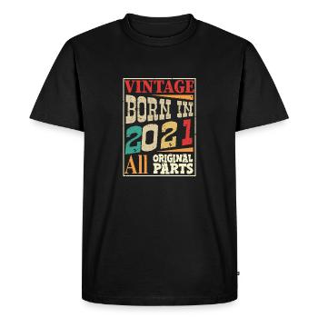 Vintage born in 2021 - Original parts - T-shirt Premium bio Homme - noir - Devant - Nico (187cm)