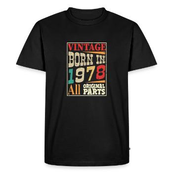 Vintage born in 1978 - Original parts - T-shirt Premium bio Homme - noir - Devant - Nico (187cm)