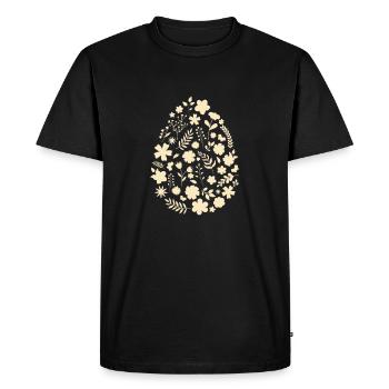 œuf de fleurs / cadeau de pâques - T-shirt Premium bio Homme - noir - Devant - Nico (187cm)