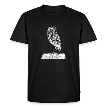 la chouette - T-shirt Premium bio Homme - noir - Devant - Nico (187cm)