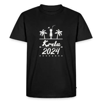 Crète 2024 - T-shirt Premium bio Homme - noir - Devant - Nico (187cm)