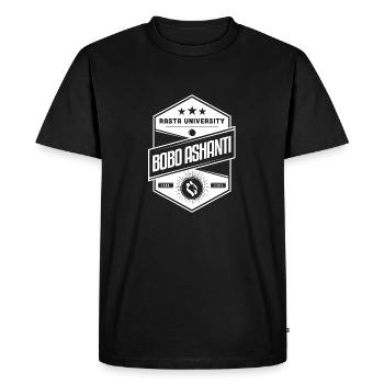 Rasta University Bobo Ashanti Good Vibez Reggae - Men's Premium Organic T-Shirt - black - Front - Nico (187cm)