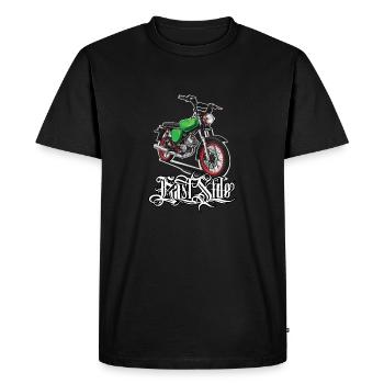 S51 (green) // Illustration - Men's Premium Organic T-Shirt - black - Front - Nico (187cm)