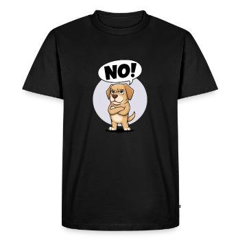 Labrador Retriever saying "No! - Men's Premium Organic T-Shirt - black - Front - Nico (187cm)