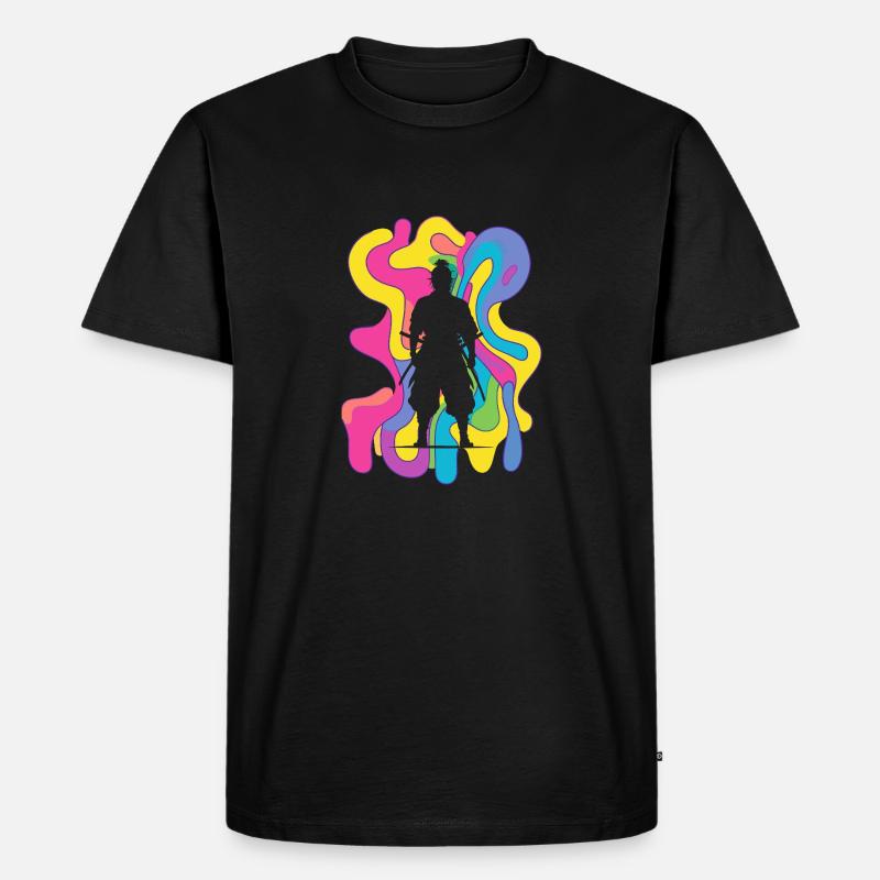 Samurai Karate Judo - Männer Premium Bio T-Shirt - Schwarz