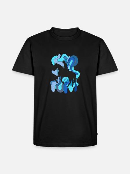 Pferd Pferdesport - Männer Premium Bio T-Shirt - Schwarz
