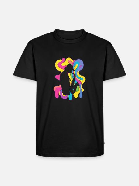 Saxophon Blasmusik Blaskapelle - Männer Premium Bio T-Shirt - Schwarz