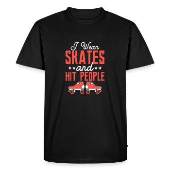 Je porte des patins et des tueurs à gages Roller Derby - T-shirt Premium bio Homme - noir - Devant - Nico (187cm)