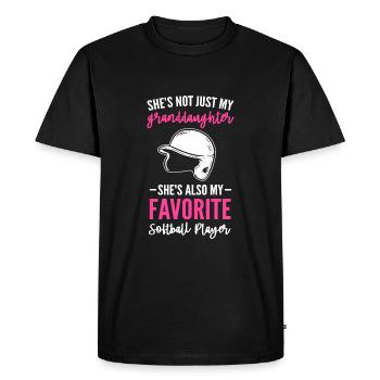 Softball Joueur de softball Grand-mère Mamie - T-shirt Premium bio Homme - noir - Devant - Nico (187cm)
