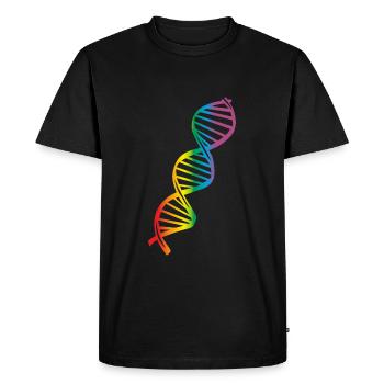 LGBT Rainbow DNA, gay pride - Men's Premium Organic T-Shirt - black - Front - Nico (187cm)