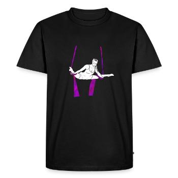 Aerial Silk Straddle - Männer Premium Bio T-Shirt - Schwarz - Vorne - Nico (187cm)