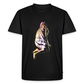 Fire Girl - Men's Premium Organic T-Shirt - black - Front - Nico (187cm)