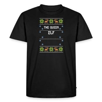 The Queen Elf - Ugly Christmas - Men's Premium Organic T-Shirt - black - Front - Nico (187cm)