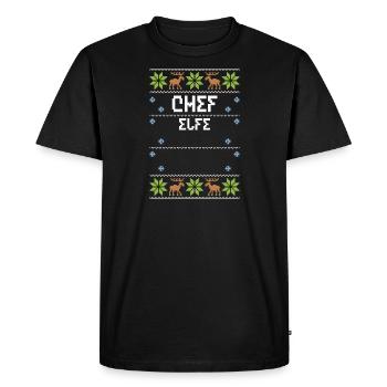 Chef Elfe - Ugly Christmas - Men's Premium Organic T-Shirt - black - Front - Nico (187cm)