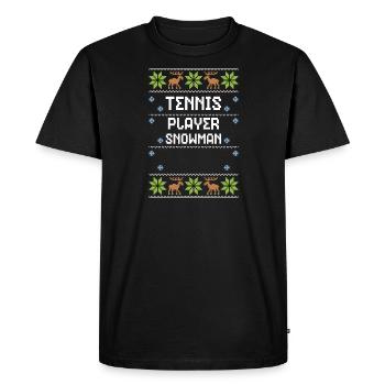 Joueur de tennis Bonhomme de neige - T-shirt Premium bio Homme - noir - Devant - Nico (187cm)
