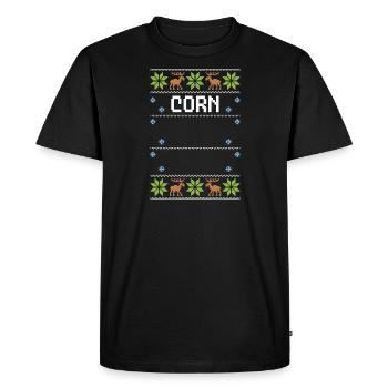 Corn - Ugly Christmas - Men's Premium Organic T-Shirt - black - Front - Nico (187cm)