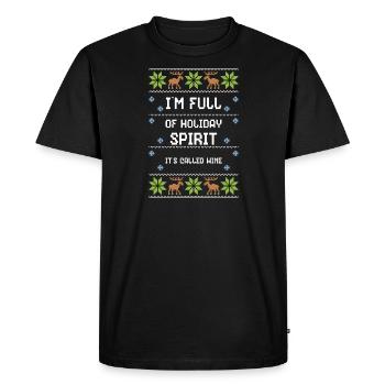 Je suis plein d’ de vacances c’est... - T-shirt Premium bio Homme - noir - Devant - Nico (187cm)