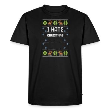 Je déteste Noël - Noël moche - T-shirt Premium bio Homme - noir - Devant - Nico (187cm)
