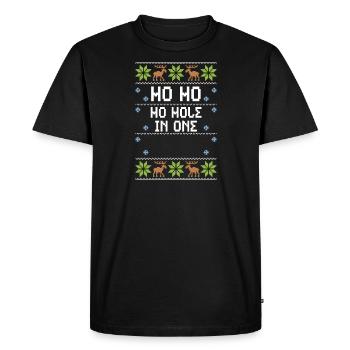Ho Ho Ho Hole In One - Men's Premium Organic T-Shirt - black - Front - Nico (187cm)