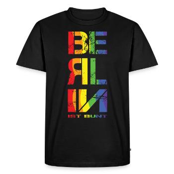 Berlin ist Bunt 2021 CSD - Männer Premium Bio T-Shirt - Schwarz - Vorne - Nico (187cm)
