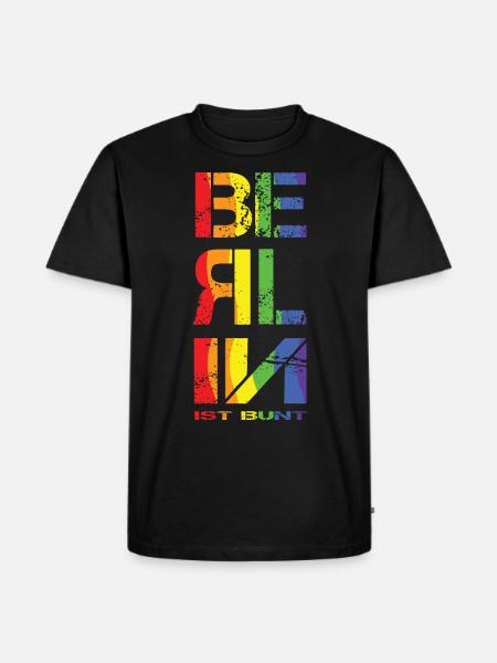 Berlin ist Bunt 2021 CSD - Männer Premium Bio T-Shirt - Schwarz