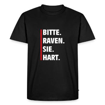 Techno Rengaine S’il vous plaît Raven vous Hart Festival Music - T-shirt Premium bio Homme - noir - Devant - Nico (187cm)