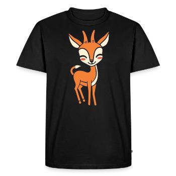Gazelle - T-shirt Premium bio Homme - noir - Devant - Nico (187cm)