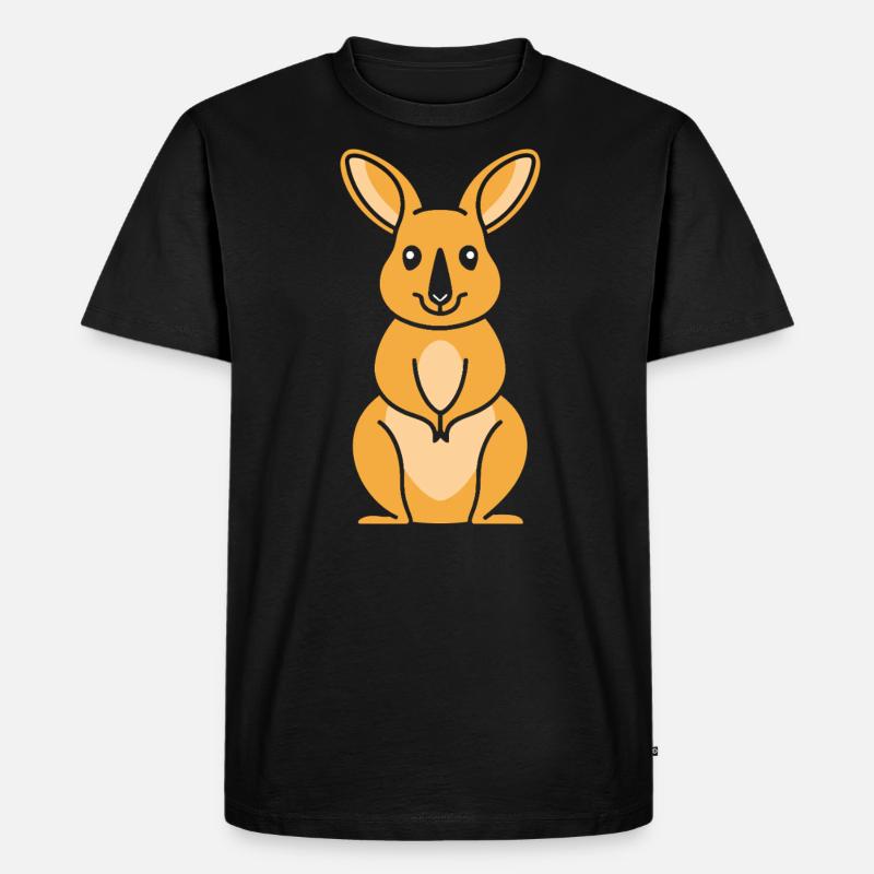 Wallaby - Männer Premium Bio T-Shirt - Schwarz