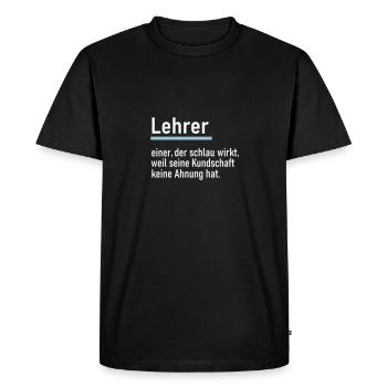 Lehrer - Männer Premium Bio T-Shirt - Schwarz - Vorne - Nico (187cm)