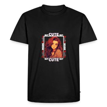 Cute but devilish inside - Men's Premium Organic T-Shirt - black - Front - Nico (187cm)