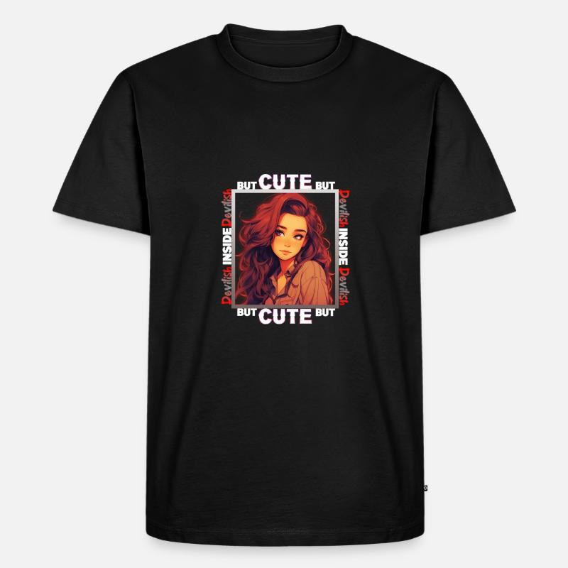 Cute but devilish inside - Männer Premium Bio T-Shirt - Schwarz