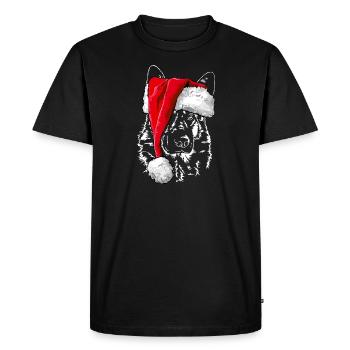 Bonnet de Noël ALLEMAND SHEPHERD Wilsigns - T-shirt Premium bio Homme - noir - Devant - Nico (187cm)