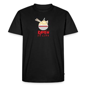 Ramen Life Japan Noodle Soup Sushi Anime Gift - Men's Premium Organic T-Shirt - black - Front - Nico (187cm)